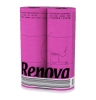 Toalettpapper, 6-pack, Pink/Fuscia, Renova